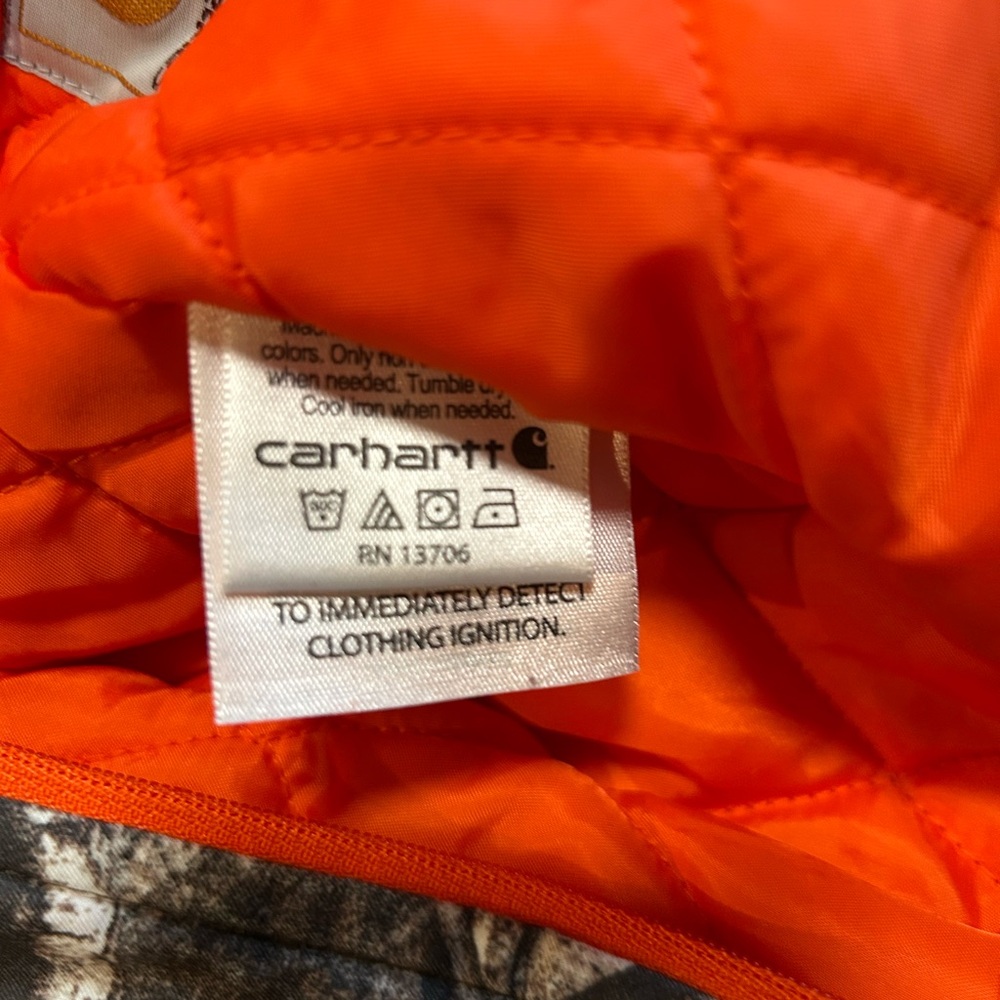 Carhartt Woodland Camo Infant Snowsuit with Bright Orange Accents - Picture 7 of 8